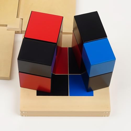 Image of Hidoggy Montessori Binomial Cube, Montessori Sensorial Learning Materials Math Toy for Toddlers, Kids