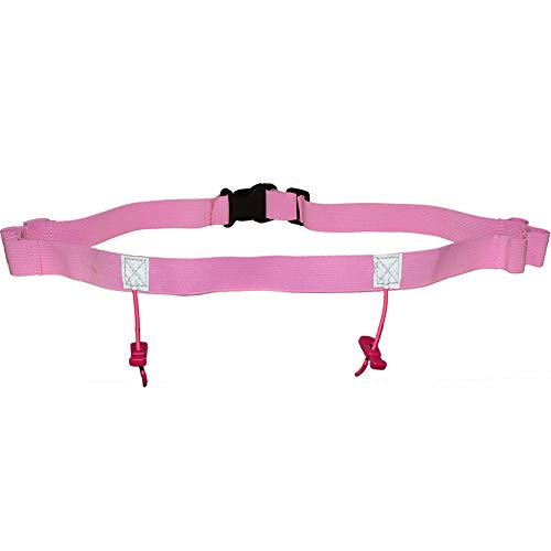Kathleen0 Number Belt ycling Bib Reflective Motor Triathlon Unisex Running Race Outdoor Waist Pack Sports Polyester Holder(Pink)
