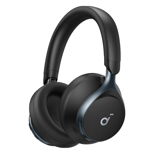 soundcore Space One da Anker, Fone de Ouvido Bluetooth 5.3 com ANC adaptivo, Headphone Gamer, Over-Ear, 55h de Bateria, Áudio Hi-Res LDAC, Controle via App, Chamadas Claras, Ajuste Confortável, Preto