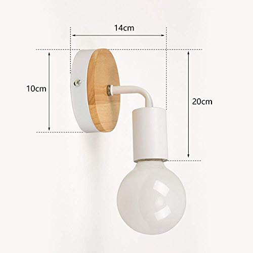 Lámpara de pared interior con base E27 creativa y detalles de madera maciza moderna 3