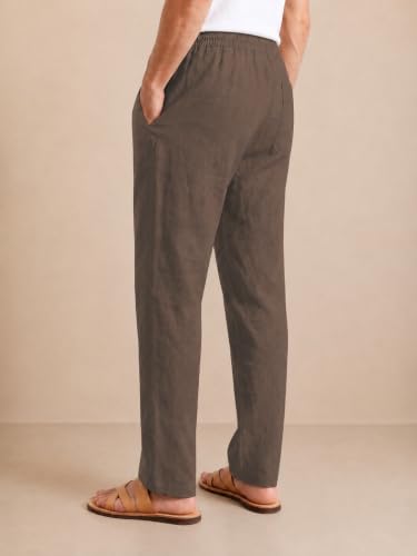 TAGDO Cotton Linen Pants for Men, Brown - Image 3