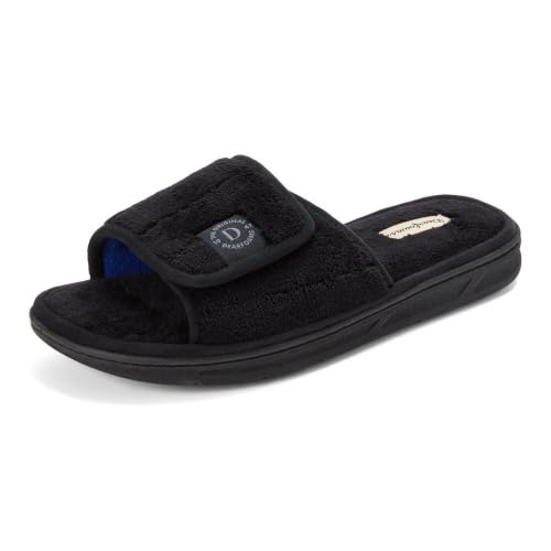 Image of Dearfoams Men's Adjustable Indoor /Outdoor Memory Foam Machine Washable Summer Slide Slipper