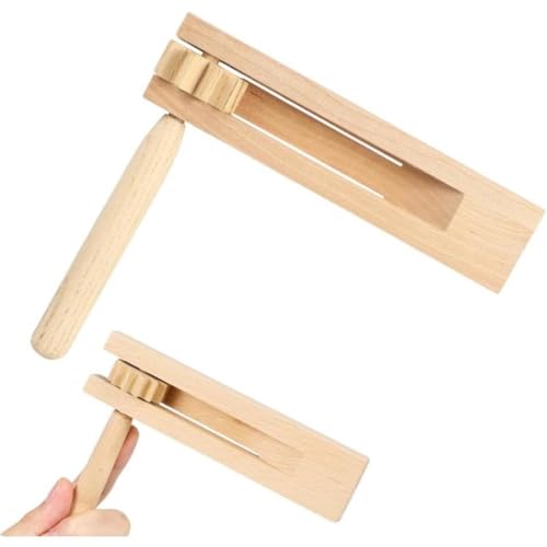 Wooden Ratchet Noise Maker Birch Wood Handheld Spin Rattle Instrument with Smooth Rotation Durable Construction for Sporting Events Celebrations Crowd Atmosphere Use