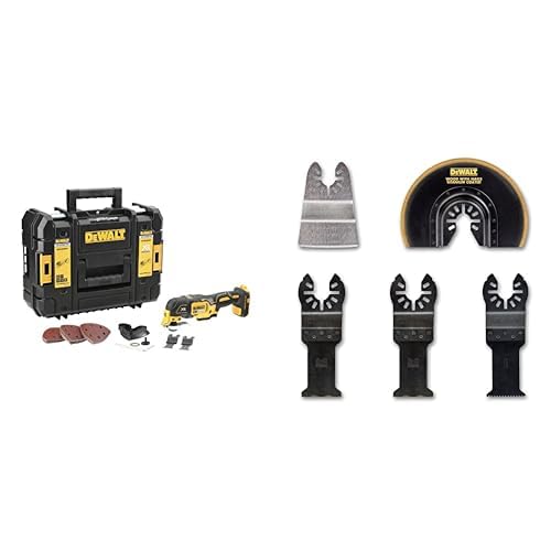 DEWALT - Multi-Cutter XR 18V - DCS355NT-XJ - L'Outil Multifonctionnel Oscillant & Coffret de 5 Pieces DEWALT 2XDT20701/DT20704/DT20711 /DT20714 Pour...