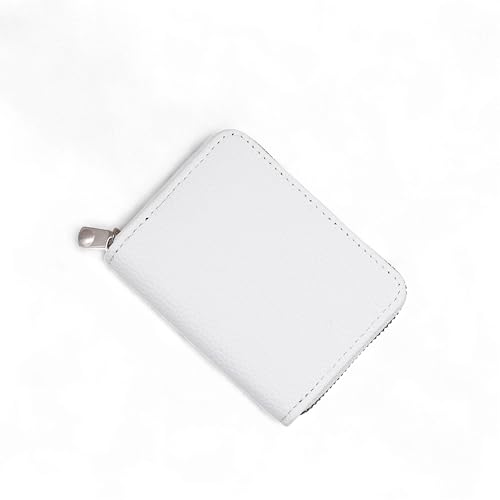 Image of 9 Slot RFID Genuine Leather Credit Debit Card Holder Wallet Money Zipper Coin Purse for Men & Women (White)