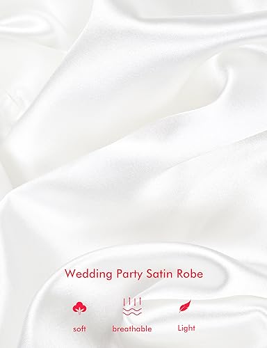 Image of EPLAZA Bride Robe Wedding Day Embroidery Feather Lace Bridal Party Robes