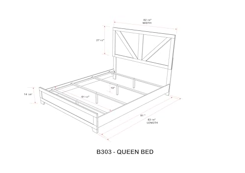 Kings Brand Furniture 6-Piece Antique Natural Queen Size Bedroom Set - Bed, Dresser, Mirror, Chest and 2 Nightstands