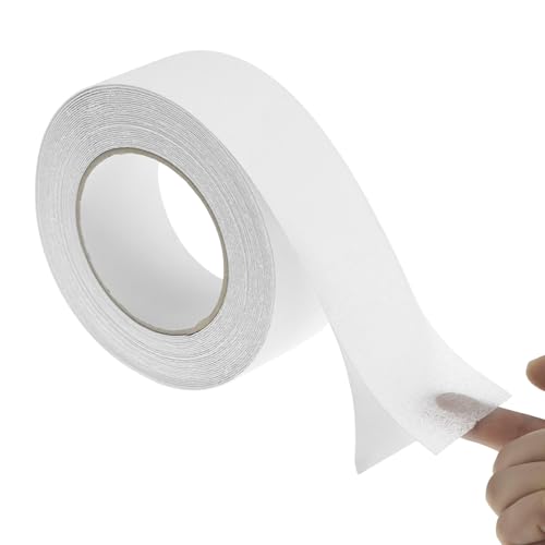 QWORK® Bande Antidérapante Adhésive Translucide 5cm x 10m, Sécurité pour Bois, Marbre, Carrelage - Prévention Glissades pour Tous