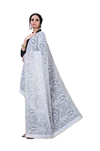 Women's Georgette Cashmere Embroidered Scarf Shawls & Wraps for Evening Dress Bridal Wedding & Special Occasion2