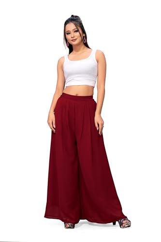 Image of Georgette Bonanza Soft Flared Palazzo (MID Waist)