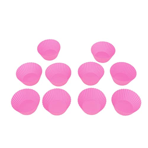Vasos para cupcake de silicona reutilizables: moldes para muffin de reposteria rosa roja 8
