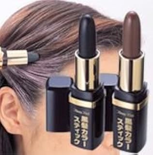 Amazon 薄毛 白髪をワンタッチで隠します 髪にも地肌にも使用できます 黒髪カラースティック 通常タイプ ブラック エムケー精工 ヘアカラーリング用品 通販