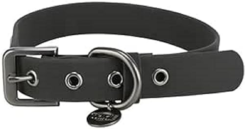 TRIXIE dog collar CityStyle M: neck circumference 13.8-16.5 inches / 0.79 inches black PVC collar for medium-sized dogs
