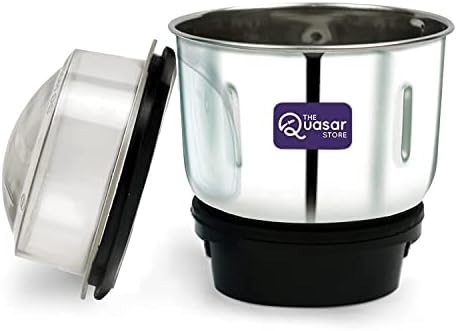 Mixer Grinder Chutney Jar For Bajaj,Jyothi,Crompton,Prestige,Preethi,Sumeet,Orient,Rico,Croma,Jaipan,Lifelong Etc. Fits On 2 Lock & 4 Teeth Coupler 400Ml-Stainless Steel,Silver