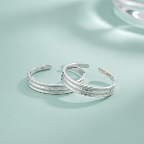 Image of MJ 925 Simple Yet Elegant Silver Toe Rings (Leg Finger Rings) in Pure 92.5 Sterling Silver for Women | With Certificate of Authenticity | Chandi Bichiya |