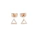 HONEYCAT 18k Rose Gold Plated Mini Outline Triangle Stud Earrings | Minimalist, Delicate Jewelry
