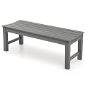 Stoog Outdoor Bench, 2-Person Outdoor Poly Lumber Backless Bench, Weatherproof Garden Bench, Never Rot or Fade, Suit for Church, Backyard, Porch and Park, Grey