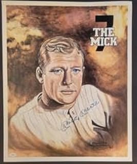 Mickey Mantle signed 1987 Louella 17x21 Lithograph photo autograph