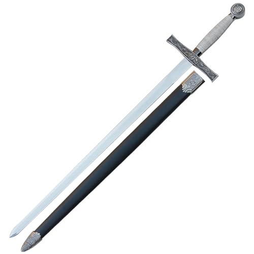 Armory Replicas - King Arthur Excalibur Round Table Longsword - Dragon Design Engraved on Guard. Single Blade