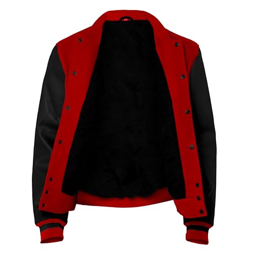 Image of Baseball Wool Letterman Varsity Faux Leather Sleeve For Men | Wool Varsity Bomber Jacket