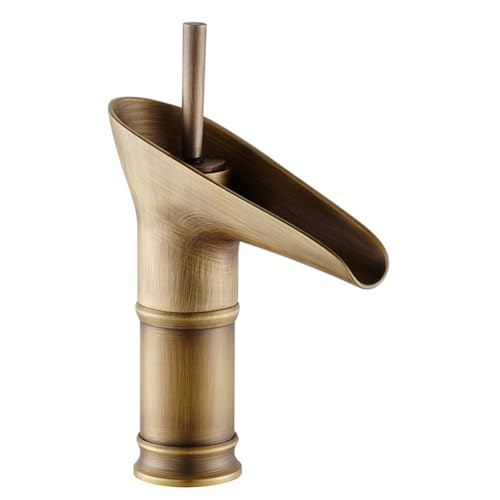 Tapas de la cascada y grifo de baño monomando de latón antiguo con mangueras