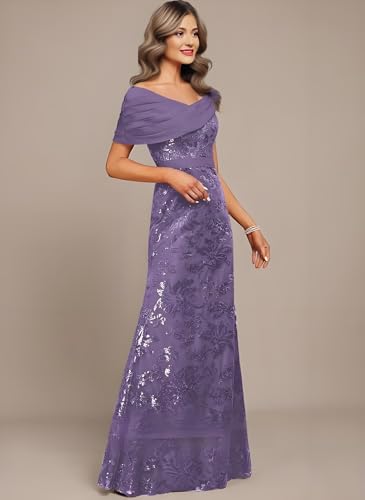 FreeBeauty Sparkly Mermaid Mother of The Bride Dresses for Women 2025 Sequins Evening Formal Dress4