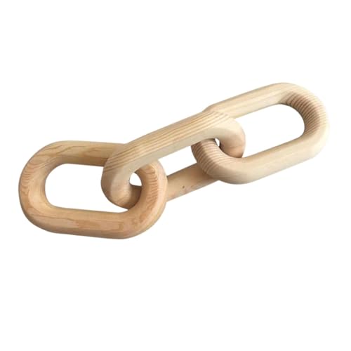 DOITOOL Catena in Legno Decorativa Anelli Per Soggiorno e Tavolo Da Pranzo Ornamento Minimalista Rustico Da Parete o Desktop Decorazione Casa Stile Boho e Fattoria
