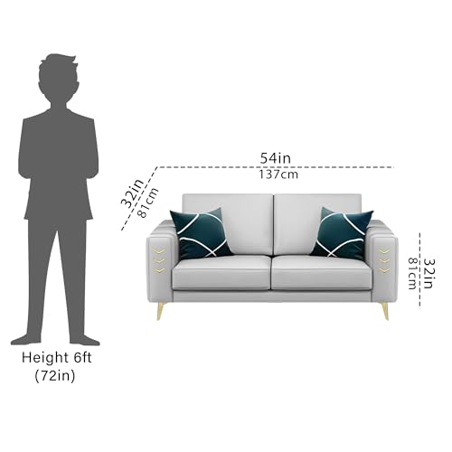 Image of Casaliving Falco 2 Seater Sofa Set for Living Room (Grey Fabric) Premium Fabric Sofa