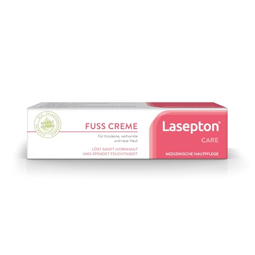 Lasepton Fußcreme, 75 ml: Intensive Feuchtigkeitspflege mit 12% Urea, Creme für sehr trockene Füße und rissige Fersen, gegen Hornhaut, Schrunden und Druckstellen