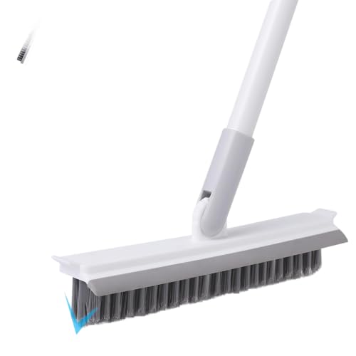 IVYROLL Grout Brush with Long Handle, Floor Cleaning Scrubber with Stiff Bristles for Tile Line, Shower, Crevice, Bathroom, Kitchen and Hard-to-Reach Corners