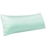 NTBAY Zippered Satin Body Pillow Pillowcase, Silky Slip Cooling Body Pillow Cover, Long Side Hidden...
