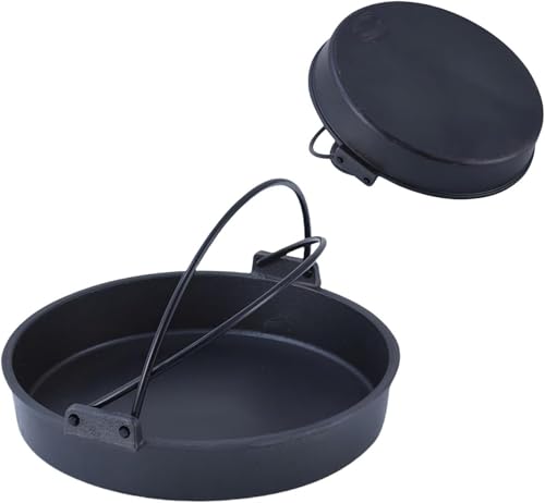 すき焼き鍋 鉄 26cm 2人用 すきやきなべ 持ち手付き スキヤキ IH調理器など 5人用 対応可能 本格的な鉄製で美味しく調理 保温性や柔らかい加熱でを更に美味しく 鉄製 蓄熱性 家庭用 アウトドア (コンロなし,22cm)