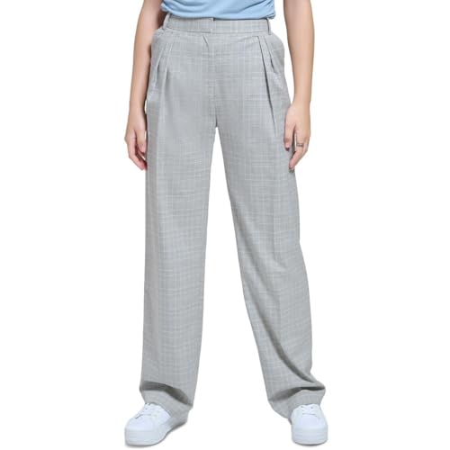 Calvin Klein Womens Glen Plaid Knit Dress Pants Gray 6