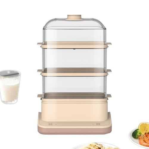 Vaporera Eléctrica For Cocinar, Sartén For Cocer Al Vapor De Verduras Extraíble De 3 Capas, Vaporera For Alimentos con Capacidad De 18L Cocina Saludable, Recarga Mientras Se Coce