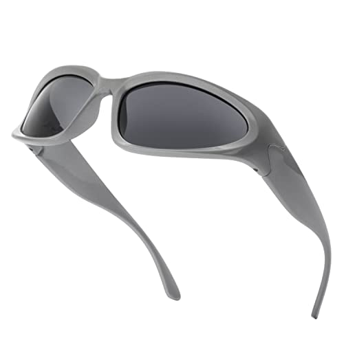 Wrap Around Fashion Sport Sunglasses for Men Women Swift Oval Dark Sunglasses UV400 Sport Wrap Shades