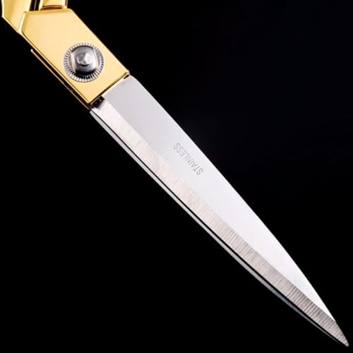 Tesoura Alfaiate De Costura Profissional Tecido Dourada Aço