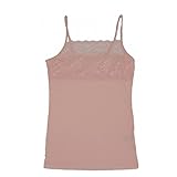[サンコー] 41-1-6666 綿混レーシーキャミソール 胸の谷間をカバー抗菌・防臭加工 (LL, ピンク)