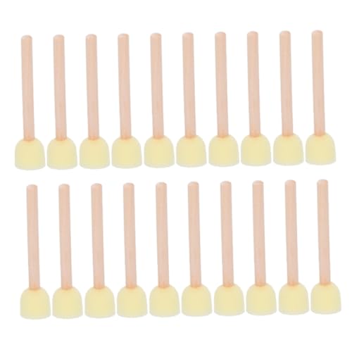 Hohopeti 40 Piezas Pinceles Esponja Redondos con Mango Madera para Artística Infantil Manualidades Bricolaje Resultados Profesionales Suaves y Uniformes