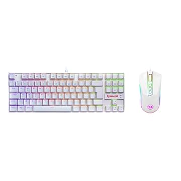 Kit Gamer Redragon Teclado Kumara e Mouse Cobra Lunar White S118W