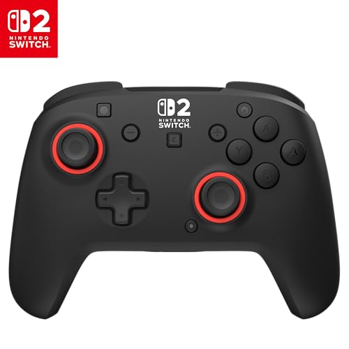 Turtle Beach Rematch Wireless Gaming Controller – Officially Licensed for Nintendo Switch 2, Nintendo Switch/Switch Lite/OLED – TMR Thumbsticks, Rechargeable Battery, Audio Controls – Black/Red