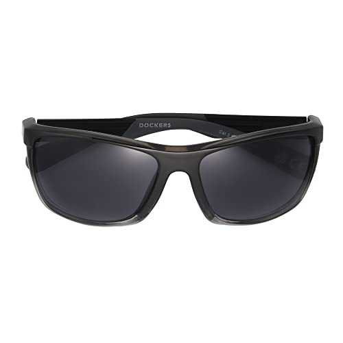 Dockers Men's Jake WRAP Sunglasses, Black to Charcoal, 60 mm4