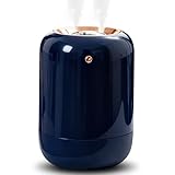 【2025大容量充電式・UV除菌】 加湿器 小型 卓上 １Ｌ コンパクト ダブルノズル 6畳 静音 アロマ対応 5000mAh 大容量バッテリー 16時間連続 デジタル残量表示 切タイマー コードレス USB 超音波式 空焚きセンサー お手入れ簡単 オフィス 寝室 おしゃれ プレゼント (ネイビー)