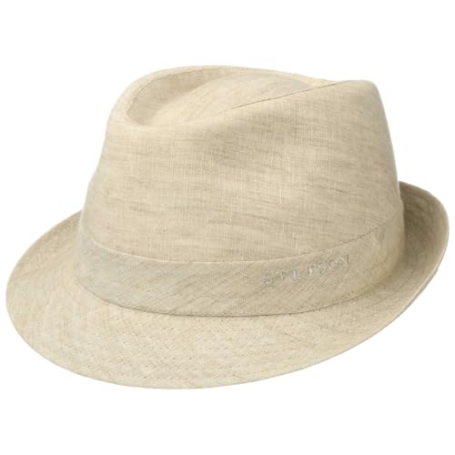 Stetson Geneva Trilby Hut Made in Italy Damen Herren Frühling Sommer beige 56 cm