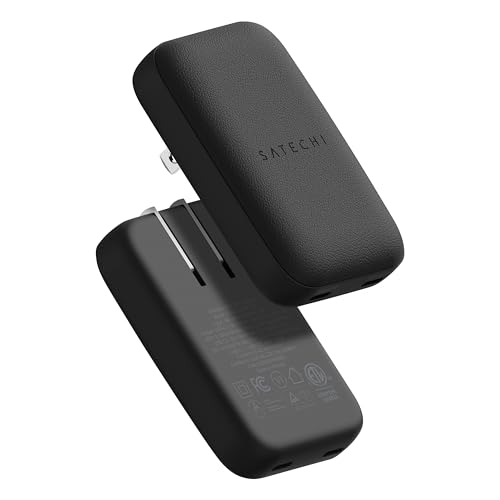 Image of Satechi OntheGo 67W Wall Charger, GaN USB-C Travel Charger (PD 3.0+PPS), 2 USB-C, 67W(1) /45W+20W(2), for MacBook Air /Pro /Neo, iPad Air /Pro, iPhone 17, Galaxy, Pixel, Steam Deck - Black