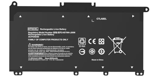 HT03XL HSTNN-LB8M Laptop Battery L11119-855 for HP Pavilion15-CS 15-DA 15-DB 15-DW 17-by 17-CA 14-CE 14-CF 14-DF Series 15-CS0053CL 15-DW0033NR 15-DA0014DX L11421-542 L11421-2C2 Computer Batteries