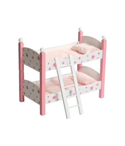 Bayer Chic 2000 - Letto a Castello per Bambole Fino a 48 cm, per Bambole, mobili per Bambole, Stelle Rosa, Piccolo