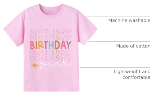 Image of Birthday Girl Shirt 2nd 3rd 4th 5th 6th 7th Girls Birthday Tshirts Cotton Short Sleeve Tee Tops Outfit