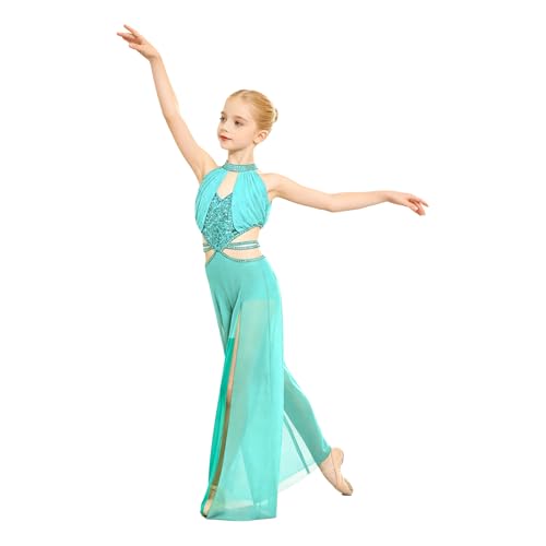 Unitard de gymnastique pour filles : combinaison de danse scintillante