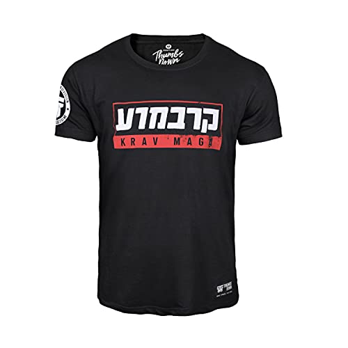 Thumbsdown Krav MAGA - Camiseta de algodón para hombre (talla M), Negro , medium