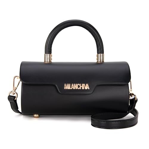 Image of Milan Chiva Top Handle Bag for Women Mini Barrel Crossbody Handbag with Adjustable Strap Elegant Small Purses | Small